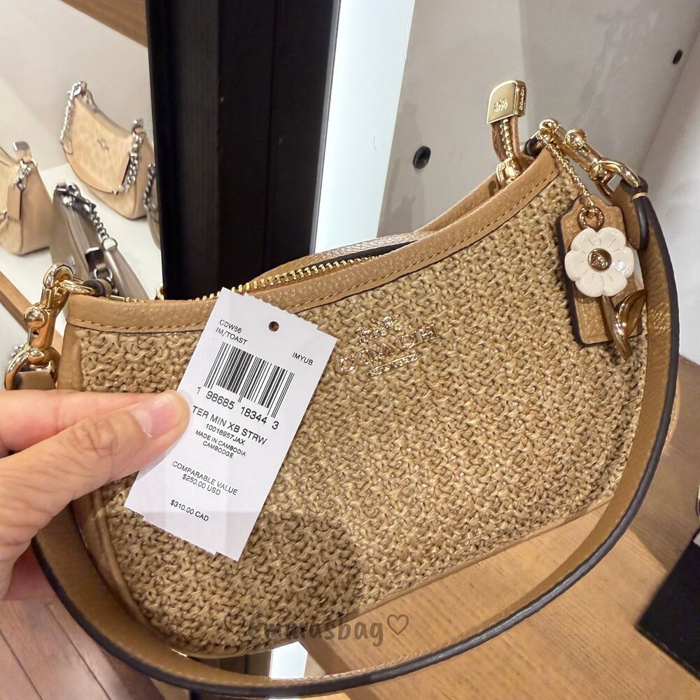 Coach Teri Mini Crossbody Bag CDW66 straw/Gold/Toast - Picture 6 of 6
